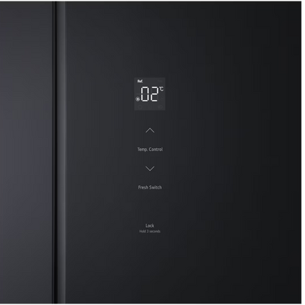 LG GC-B48FMGAH 474L French Door Fridge in Black Glass Finish Fresh Cooling Tempered Glass Shelve GCB48FMGAH Peti Ais