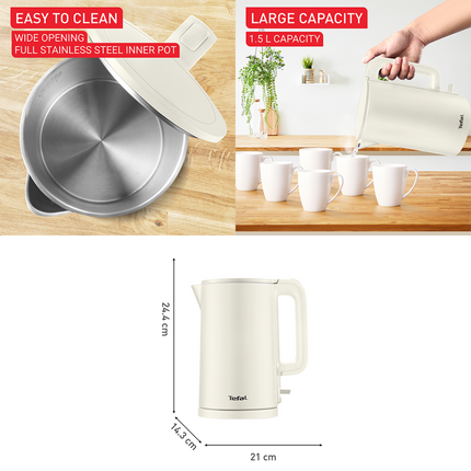 Tefal KO140A 1.5L 1500W Thermo Protect Electric Kettle | ESH
