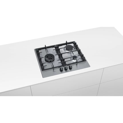 Bosch PCC6A5B90 Gas Hob Series 6 3 Burners Stainless Steel 60cm