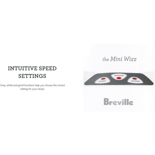 Breville BFP100 the Mini Wizz™ Food Processor 250Watt 3 Speeds 0.5L