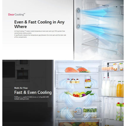 LG 360L 2 Doors Top Mount Smart Inverter Refrigerator GN-B332PMGB | Door Cooling+™ | Multi Air Flow | Smart Diagnosis™ | Refrigerator With 1 Year Warranty
