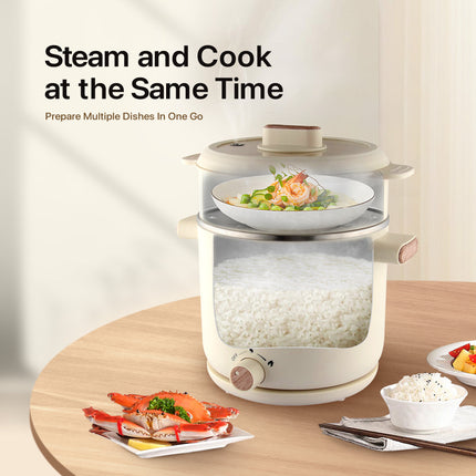 Faber FMC-1208WH 1.2L Pine Series Multi Cooker Heat Resistant Handle Double Layer Cool Touch Design FMC1208WH Periuk Serbaguna