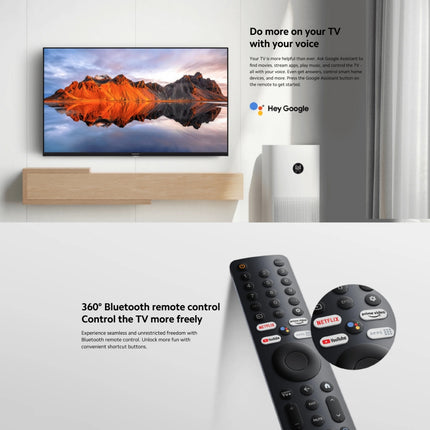 Xiaomi TV A Series 32" Dolby Audio, Bezel-less Design, 360° Bluetooth remote control Smart Life Limitless Vision Google