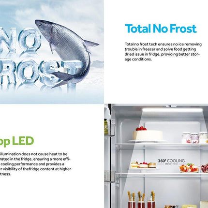 Haier 529L 4-Door Twin Inverter Refrigerator / Fridge / HCS Moist Zone / H-DEO Fresh - HRF-IM585HG(W)
