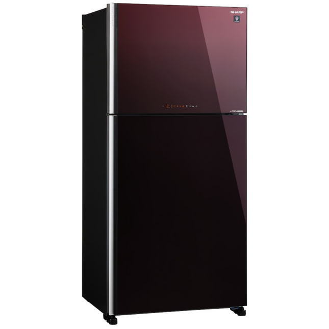 SHARP (SJP882MFGM - maroon / SJP882MFGK - black ) 720L 2 GLASS DOORS INVERTER REFRIGERATOR/IN DOOR ICE MAKER