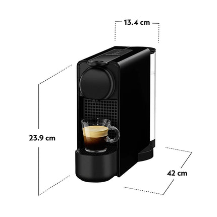 Nespresso C45-ME-BK-NE Essenza Plus Fully Automatic Capsule Espresso Coffee Pod Machine (Limousine Black) - C45MEBKNE