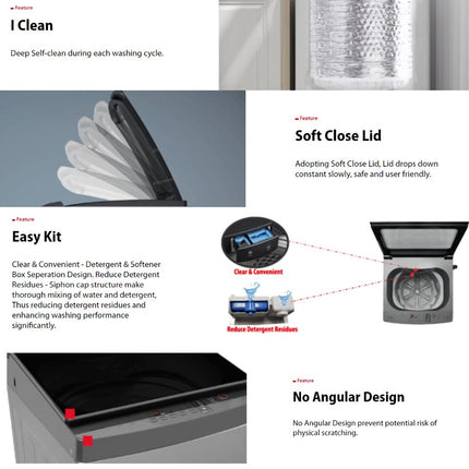 Toshiba AW-J1000FM(SG) / AW-M1000EM(SG) 9.0KG Greatwaves Washer Washing Machine - AWJ1000FMSG/AWM1000EMSG