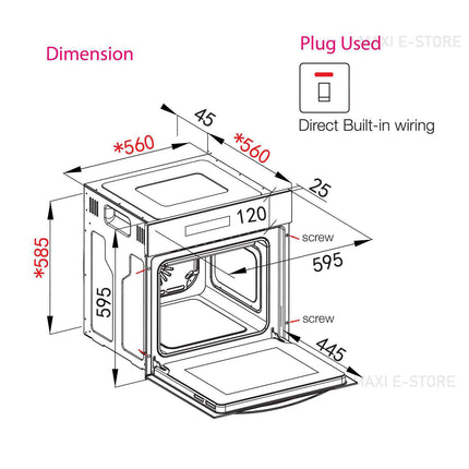 Senz SZ-OV7514-14F Fully Digital MultiOven Build-in Oven 75L with 14 Cooking Function - SZOV751414F