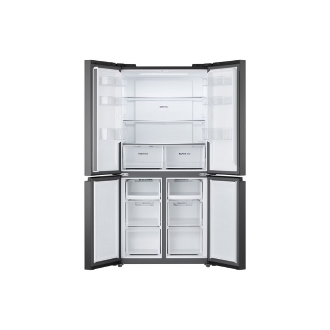 LG GC-B48FMGAH 474L French Door Fridge in Black Glass Finish Fresh Cooling Tempered Glass Shelve GCB48FMGAH Peti Ais