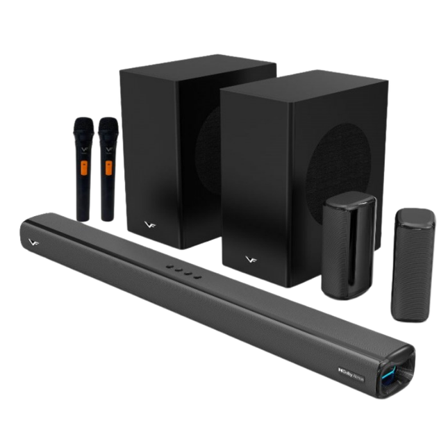 Vinnfier DA520 Hyperbar VF Cinema 1300W Dolby Atmos 5.2.2 Soundbar with Bluetooth Karaoke System Speaker Soundbar