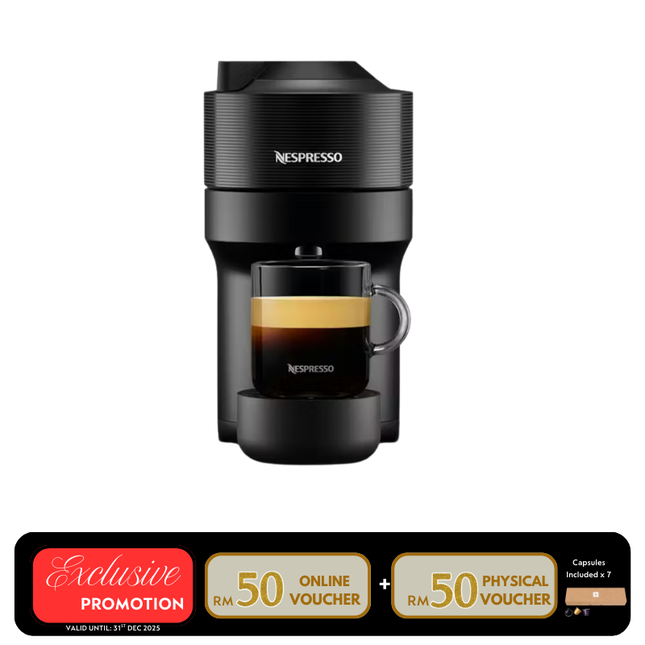 Nespresso GDV2-GB-BK-NE Vertuo Pop Coffee Machine – Liquorice Black