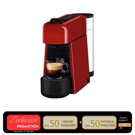 Nespresso D45-ME-RE-NE Essenza Plus Coffee Machine – Cherry Red